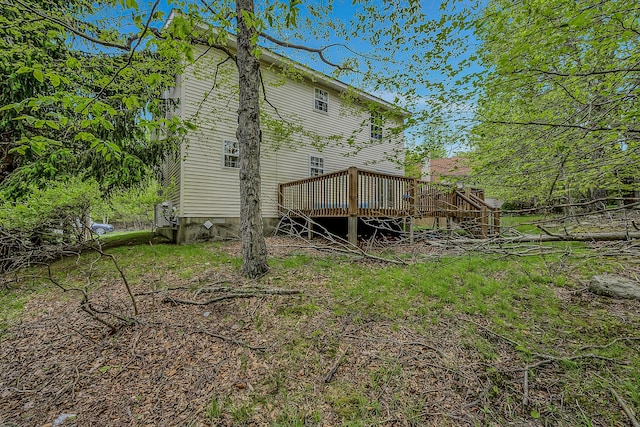 6163 Somers Ter, Tobyhanna, PA 18466 - back of property featuring a wooden deck
