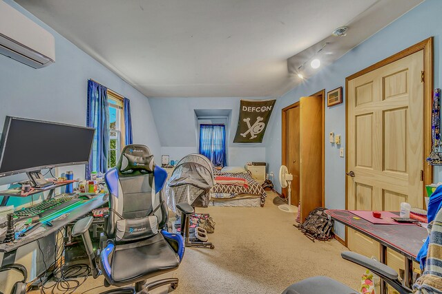 6163 Somers Ter, Tobyhanna, PA 18466 - bedroom featuring a wall mounted air conditioner and carpet floors