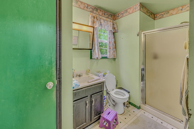 6163 Somers Ter, Tobyhanna, PA 18466 - full bathroom featuring toilet, a shower stall, and vanity