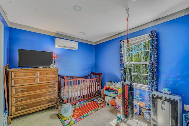 6163 Somers Ter, Tobyhanna, PA 18466 - bedroom featuring a wall mounted air conditioner and carpet floors