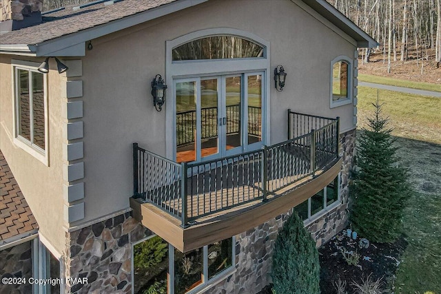 exterior space with french doors