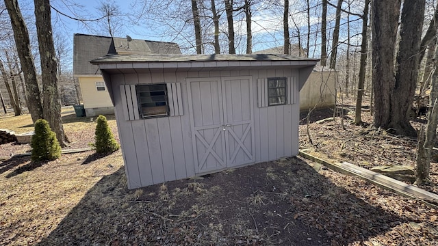 view of shed