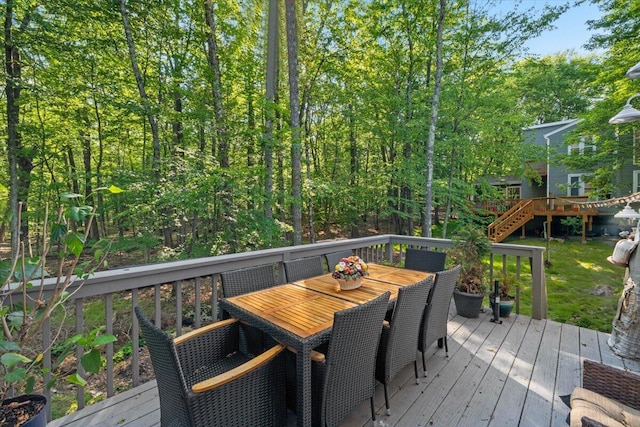 1237 Brentwood Dr, East Stroudsburg, PA 18301 - wooden deck featuring outdoor dining space