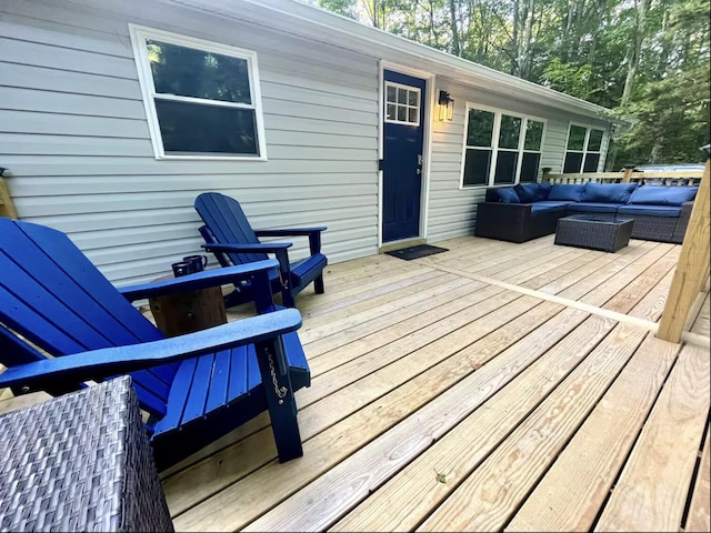 deck featuring an outdoor hangout area