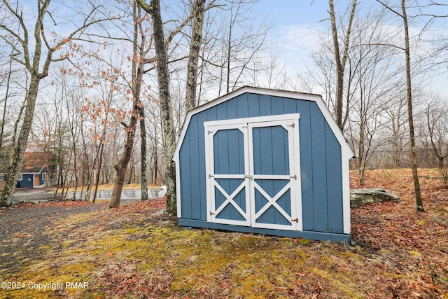 view of shed