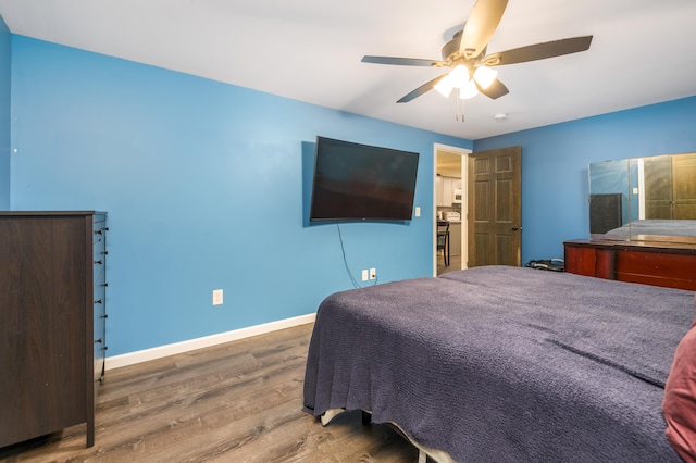865 Snow Hill Rd, Cresco, PA 18326 - bedroom featuring wood finished floors and a ceiling fan