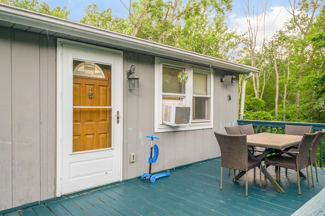 865 Snow Hill Rd, Cresco, PA 18326 - deck featuring outdoor dining space and cooling unit