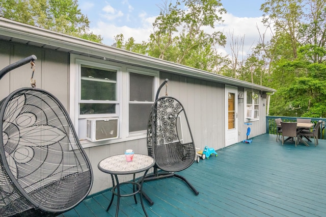865 Snow Hill Rd, Cresco, PA 18326 - deck with outdoor dining space and cooling unit