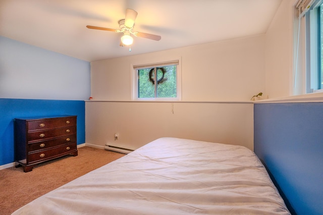 205 W Williams Ct, Stroudsburg, PA 18360 - carpeted bedroom featuring baseboard heating and ceiling fan