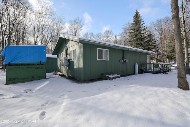 view of snowy exterior