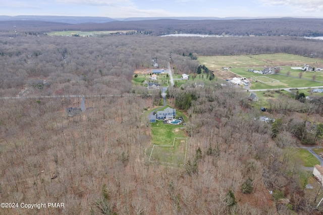 aerial view featuring a rural view