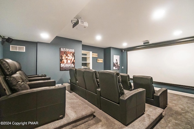 cinema with carpet floors and visible vents