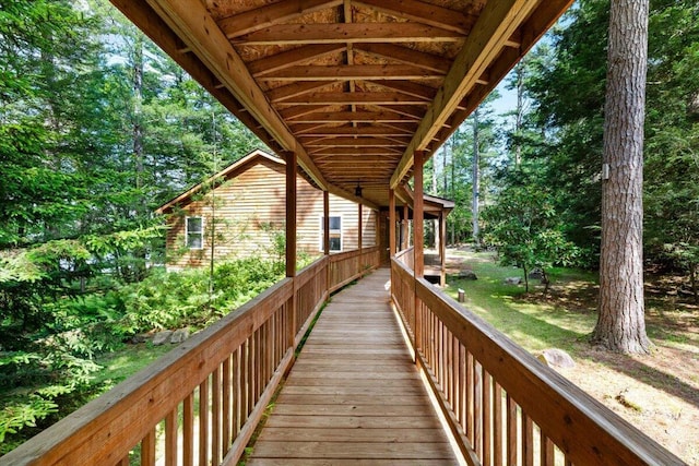 105 Waygood Way, Pocono Pines, PA 18350 - view of wooden terrace