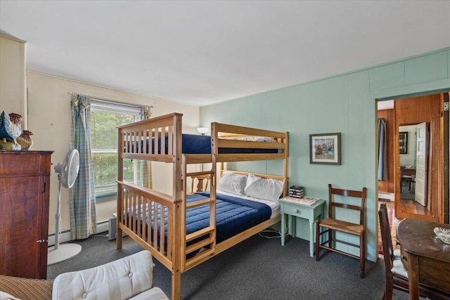 105 Waygood Way, Pocono Pines, PA 18350 - carpeted bedroom featuring a baseboard radiator