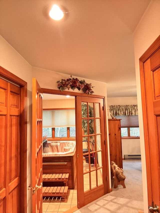 155 Clifton Dr, Bushkill, PA 18324 - hall featuring a baseboard heating unit