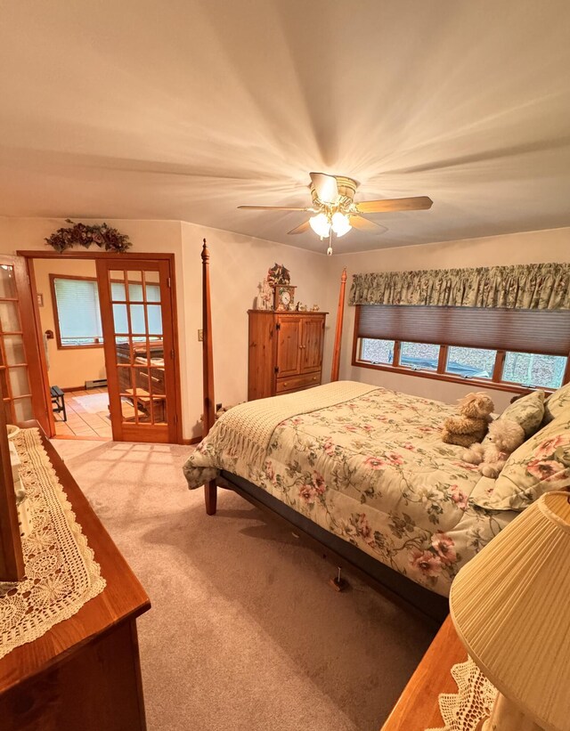 155 Clifton Dr, Bushkill, PA 18324 - bedroom with carpet flooring, a ceiling fan, and multiple windows