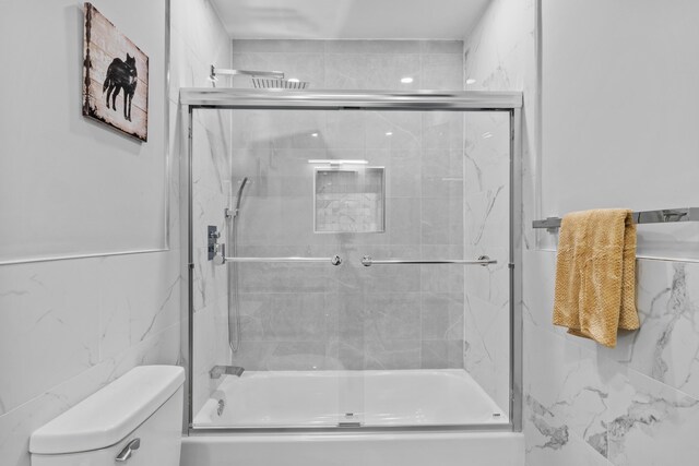 181 Williams Ln, Scotrun, PA 18355 - full bathroom featuring combined bath / shower with glass door and tile walls