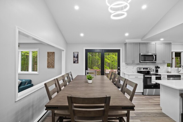 181 Williams Ln, Scotrun, PA 18355 - kitchen with appliances with stainless steel finishes, a sink, tasteful backsplash, light countertops, and recessed lighting