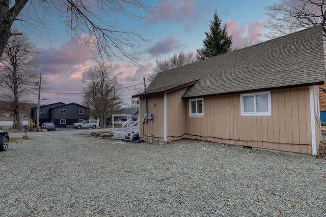 1452 Waterfront Dr, Tobyhanna, PA 18466 - view of property exterior featuring roof with shingles
