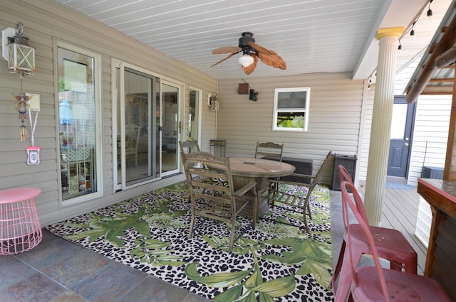 1618 Kickapoo Ter, Effort, PA 18330 - view of patio / terrace featuring ceiling fan and outdoor dining space