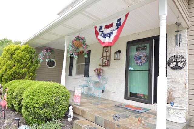 1618 Kickapoo Ter, Effort, PA 18330 - entrance to property with covered porch and brick siding
