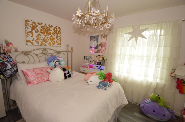 1618 Kickapoo Ter, Effort, PA 18330 - bedroom featuring a chandelier and wood finished floors