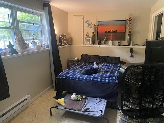 139 Davis Cir, Bushkill, PA 18324 - bedroom featuring a baseboard heating unit and baseboards