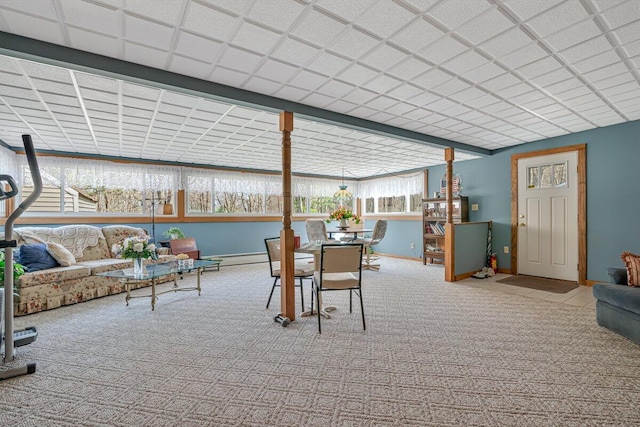 148 Summit Ave, Pocono Summit, PA 18346 - dining area featuring baseboards and carpet floors
