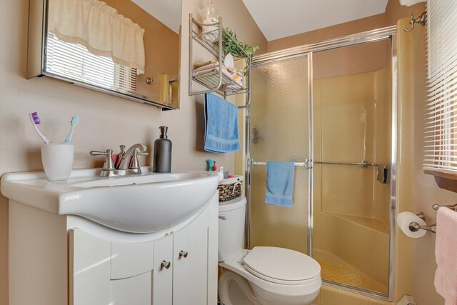 148 Summit Ave, Pocono Summit, PA 18346 - full bath with toilet, a stall shower, and plenty of natural light