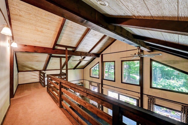 13 Sheffick Rd, Clifton Township, PA 18424 - bonus room with a ceiling fan, wood ceiling, and light carpet