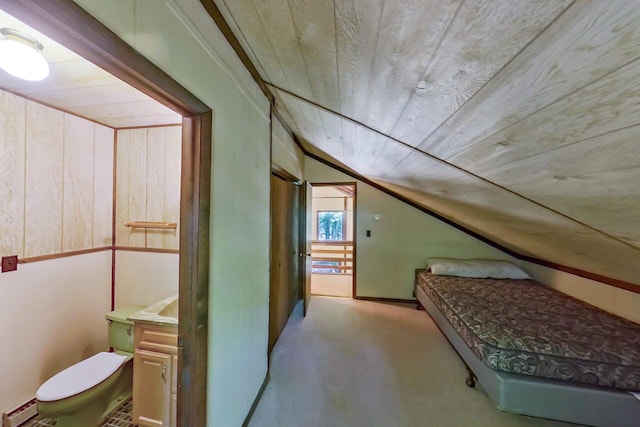 13 Sheffick Rd, Clifton Township, PA 18424 - bonus room with lofted ceiling, a baseboard heating unit, and carpet floors