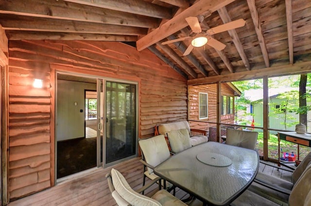 13 Sheffick Rd, Clifton Township, PA 18424 - sunroom / solarium featuring outdoor dining area and a ceiling fan