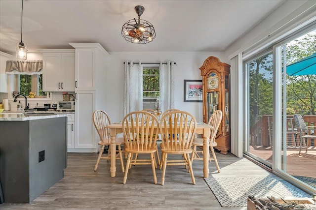 2218 Lancaster Dr, Lehman, PA 18324 - dining space with healthy amount of natural light and light wood-style flooring