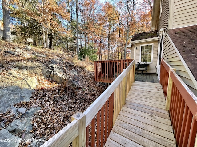 view of wooden deck