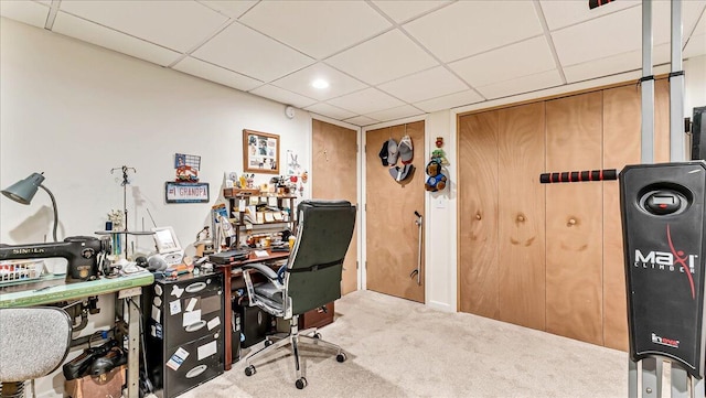 3954 Cedar Dr, Walnutport, PA 18088 - carpeted office featuring a paneled ceiling