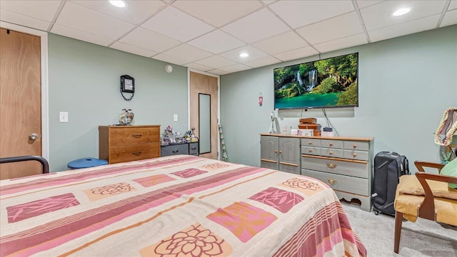 3954 Cedar Dr, Walnutport, PA 18088 - carpeted bedroom featuring a drop ceiling and recessed lighting