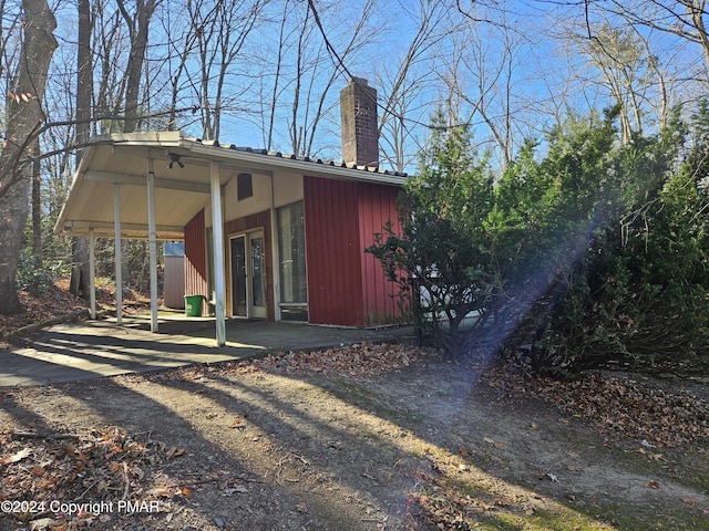 view of outbuilding featuring french doors