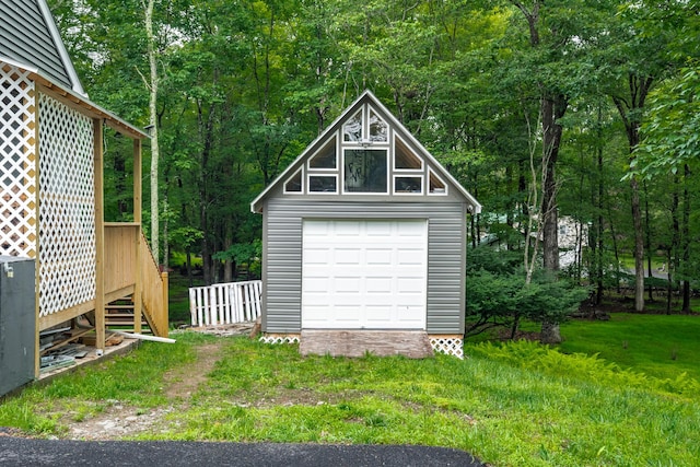 4130 Mill Creek Dr, Cresco, PA 18326 - detached garage with a forest view