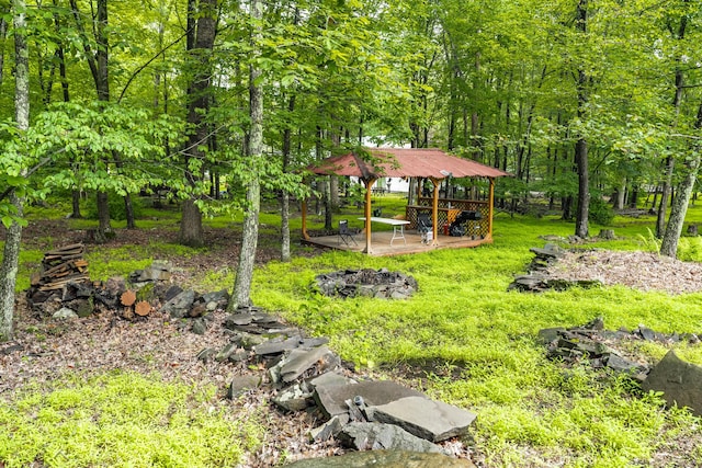 4130 Mill Creek Dr, Cresco, PA 18326 - view of yard featuring a gazebo and a patio