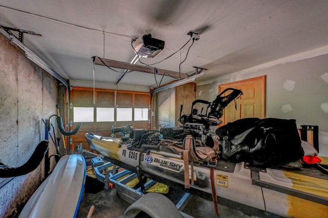 garage featuring a garage door opener