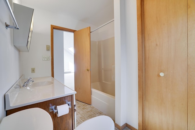476 Hyland Dr, East Stroudsburg, PA 18301 - full bathroom with vanity, toilet, and shower / tub combination
