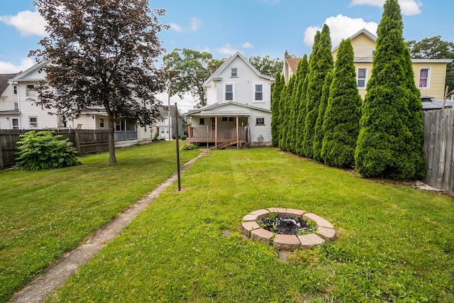 247 S 7th St, Lehighton, PA 18235 - fenced yard with an outdoor fire pit