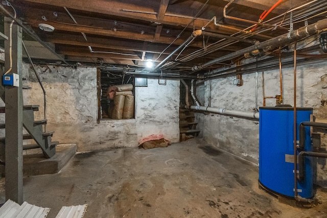 247 S 7th St, Lehighton, PA 18235 - unfinished basement with water heater and stairway