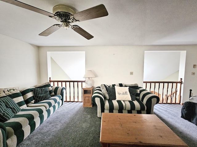 5081 Woodbridge Dr E, Bushkill, PA 18324 - carpeted living room with a ceiling fan