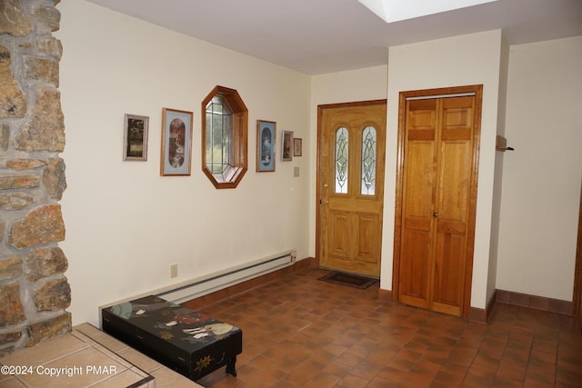 6760 Bear Creek Blvd, Bear Creek Township, PA 18702 - entryway featuring a skylight and a baseboard heating unit