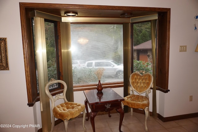 6760 Bear Creek Blvd, Bear Creek Township, PA 18702 - sitting room featuring baseboards and tile patterned flooring