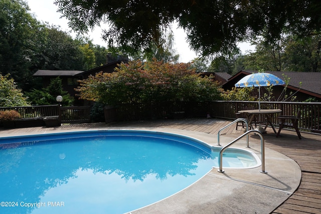 6760 Bear Creek Blvd, Bear Creek Township, PA 18702 - view of pool with a deck and a fenced in pool