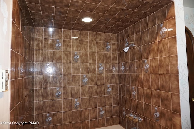 6760 Bear Creek Blvd, Bear Creek Township, PA 18702 - bathroom featuring  shower combination and recessed lighting