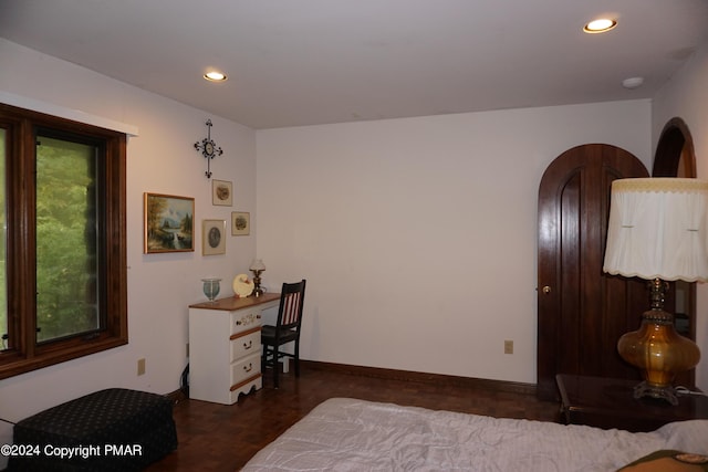 6760 Bear Creek Blvd, Bear Creek Township, PA 18702 - bedroom with arched walkways, baseboards, and recessed lighting