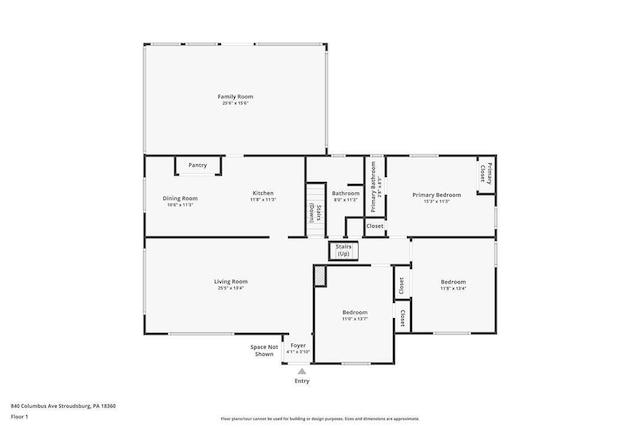840 Columbus Ave, Stroudsburg, PA 18360 - home floor plan